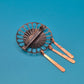 Brutalist Vintage Brosche mit Hammerschlag-Optik aus Kupfer