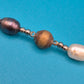 Vintage Süßwasserperlen Kette mit Kontrastperlen in Weiß und Grau