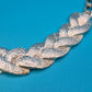 Elegante Vintage Statement-Kette mit geflochtenem Mittelstück Silberfarben