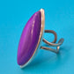 Vintage Statement-Ring Marquise Violett Cabochon Silberfarben