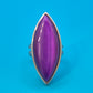 Vintage Statement-Ring Marquise Violett Cabochon Silberfarben