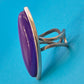 Vintage Statement-Ring Marquise Violett Cabochon Silberfarben