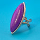 Vintage Statement-Ring Marquise Violett Cabochon Silberfarben