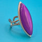 Vintage Statement-Ring Marquise Violett Cabochon Silberfarben
