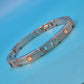 Elegantes Vintage-Armband mit Zirkonia-Besatz und zweifarbigem Design