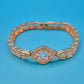 Vintage Armband Goldfarben mit Zirkonia Besatz und ovalem Mittelstein