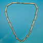 Vintage Goldfarbene Stab-Kette mit Struktur-Elementen