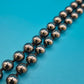Elegante Vintage Perlenkette aus anthrazitfarbenen Metallkugeln