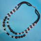 Vintage Statement-Kette zweireihig mit schwarzen und klaren Perlen