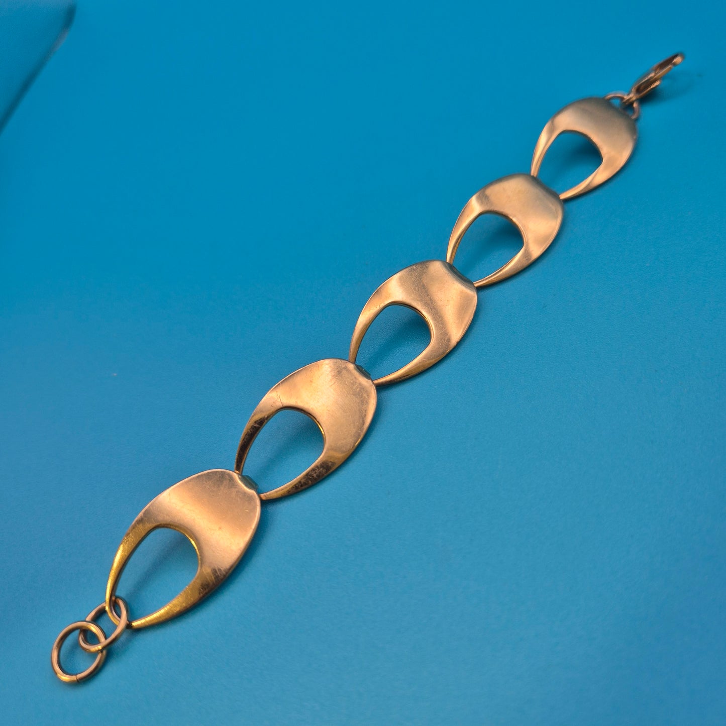 Vintage Gliederarmband im 60er Jahre Mid-Century Design goldfarben