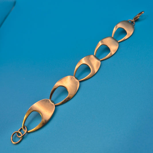 Vintage Gliederarmband im 60er Jahre Mid-Century Design goldfarben