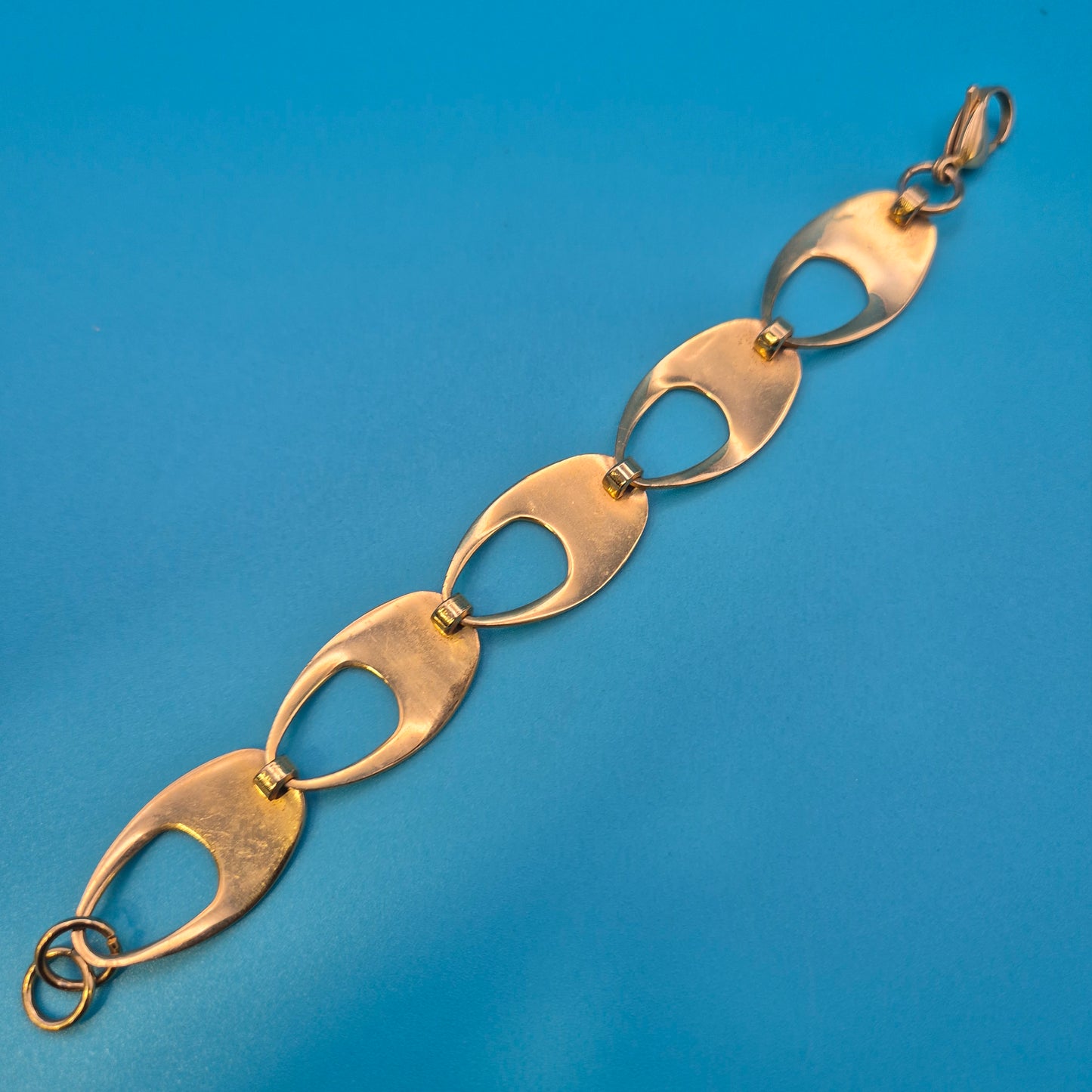 Vintage Gliederarmband im 60er Jahre Mid-Century Design goldfarben