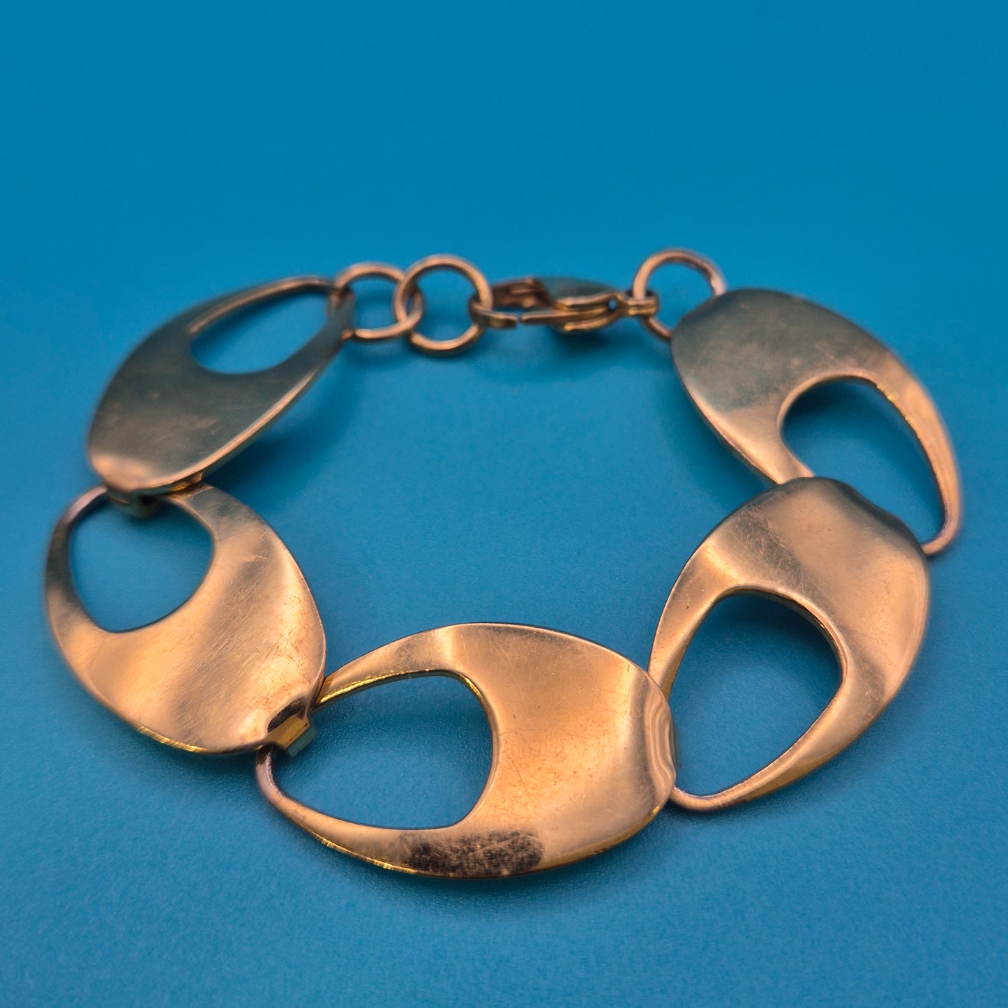 Vintage Gliederarmband im 60er Jahre Mid-Century Design goldfarben