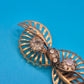 Vintage Art Deco Stil Brosche in Goldoptik mit geschliffenen Zirkonia-Steinen