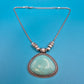 Vintage Kette mit Türkis-Optik Stein Anhänger und Silber-Finish