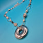 Vintage Statement-Kette mit großem Ring-Anhänger in Silber-Optik