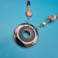 Vintage Statement-Kette mit großem Ring-Anhänger in Silber-Optik