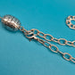 Vintage Statement-Kette mit großem Ring-Anhänger in Silber-Optik