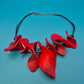 Extravagante Statement-Kette in Rot & Schwarz – Modernes Vintage-Design