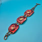 Vintage Emaille-Armband Kupfer-Optik abstrakte Scheiben-Glieder geometrisch