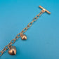 Vintage Roségoldfarbenes Bettelarmband mit Herz-Anhängern