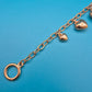 Vintage Roségoldfarbenes Bettelarmband mit Herz-Anhängern