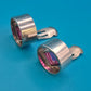 Vintage Ohrclips Geometric Modernismus Silber mit Violett-Schimmer