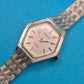 Vintage DUGENA Quartz Damenuhr Sechseck-Gehäuse mit Strukturarmband