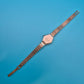 Vintage DUGENA Quartz Damenuhr Sechseck-Gehäuse mit Strukturarmband