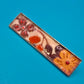 Vintage Emaille Brosche rechteckig florales Dekor mehrfarbig