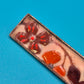 Vintage Emaille Brosche rechteckig florales Dekor mehrfarbig