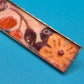 Vintage Emaille Brosche rechteckig florales Dekor mehrfarbig