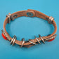 Boho Vintage Lederarmband mit Korallen-Optik und Strass-Element