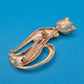 Vintage Katzen Brosche Goldfarben mit Strasssteinen
