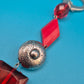 Vintage Statement Kette Rote Glasperlen Silber Design Akzente Boho Modeschmuck