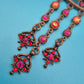 Vintage Statement-Kette mit triangulärem Anhänger und funkelnden Strasssteinen