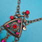 Vintage Statement-Kette mit triangulärem Anhänger und funkelnden Strasssteinen