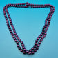 Elegante Vintage Perlenkette in tiefem Lila – Lange Modeschmuck Kette