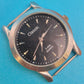 Vintage Classic Quarz-Armbanduhr Herrenuhr mit schlichtem schwarzem Zifferblatt