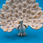 Elegante Vintage Brosche Pfau in Weiß mit Strass-Akzenten