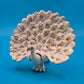 Elegante Vintage Brosche Pfau in Weiß mit Strass-Akzenten