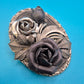 Vintage Statement-Brosche mit Rosen-Motiv und Strass-Akzent