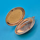 Vintage Medaillon Anhänger schwarz-gold Art Déco Design floral