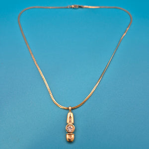 Edle Vintage Goldkette mit modernem Kristall-Anhänger