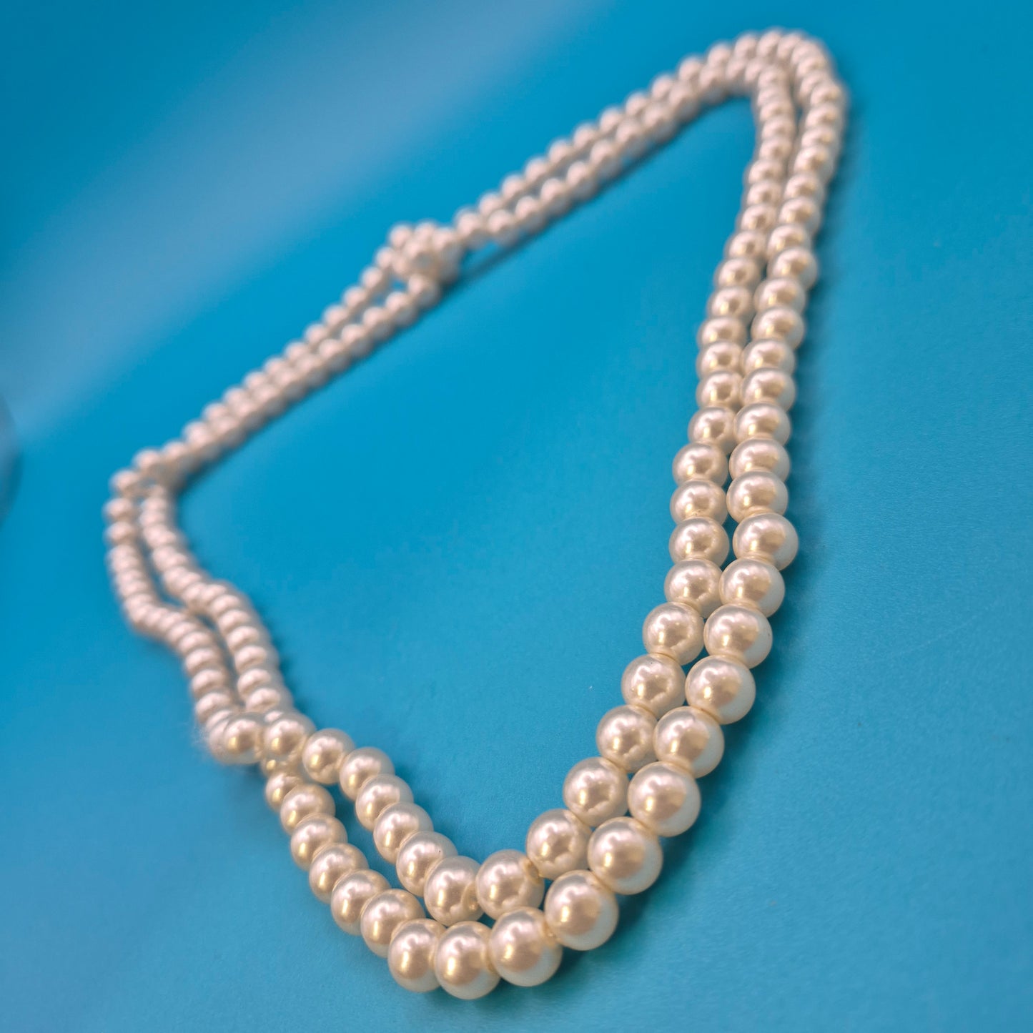 Elegante Vintage Perlenkette mit Knoten-Design Klassisch