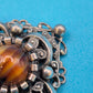 Vintage Silber Filigran Anhänger mit gestreiftem Schmuckstein