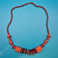 Vintage Holz-Statement-Kette mit geometrischen Akzenten