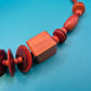 Vintage Holz-Statement-Kette mit geometrischen Akzenten