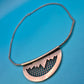 Vintage Statement-Kette mit architektonischem Halbmond-Anhänger