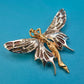 Vintage Fee Brosche mit Strasssteinen und goldfarbenen Akzenten